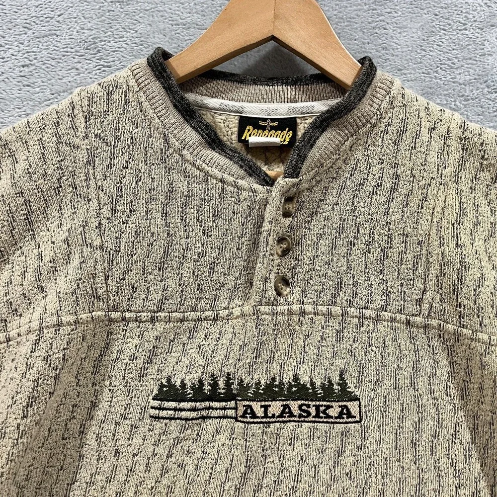 VTG 90s Sweater‎ Mens La Oatmeal Alaska Knit Style USA Made Western Y2K